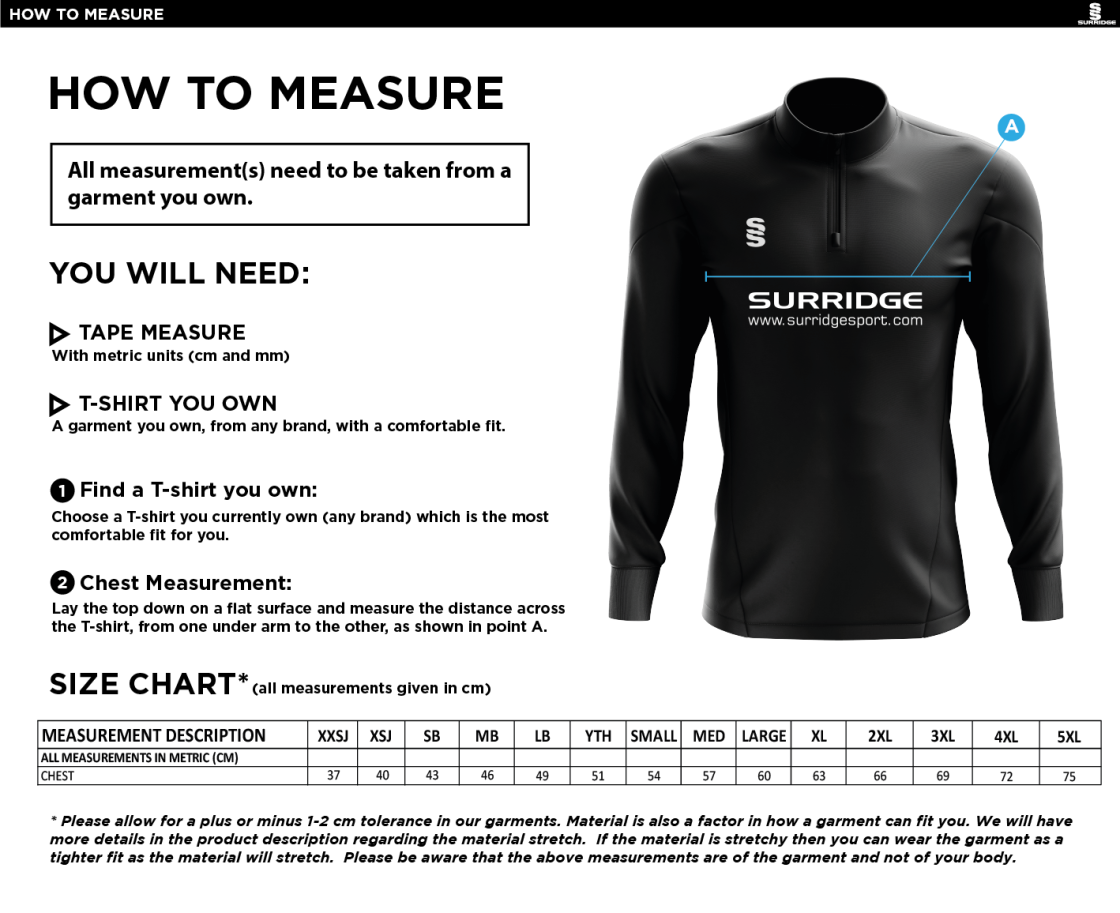 Blade Performance Top - Size Guide